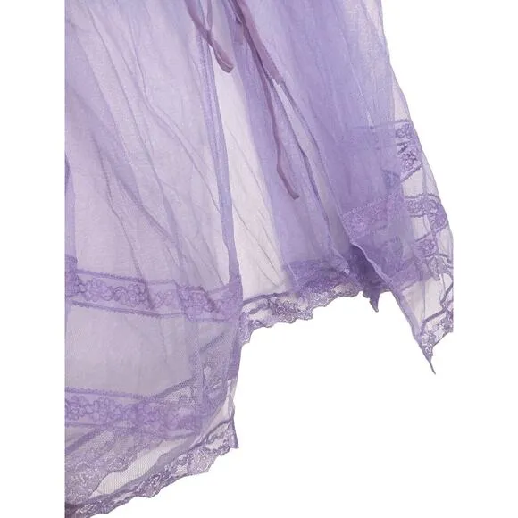 Victoria’s Secret Lingerie Lace Babydoll Sz M LAVENDER LT Purple Barbiecore VNT