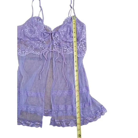 Victoria’s Secret Lingerie Lace Babydoll Sz M LAVENDER LT Purple Barbiecore VNT
