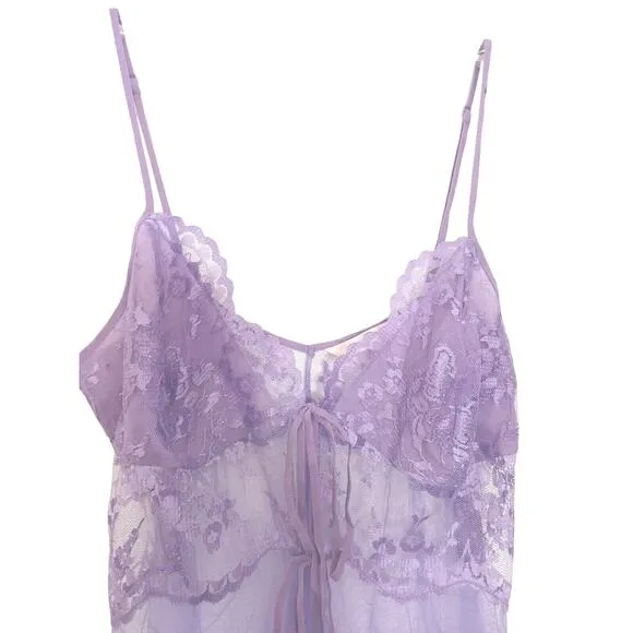 Victoria’s Secret Lingerie Lace Babydoll Sz M LAVENDER LT Purple Barbiecore VNT