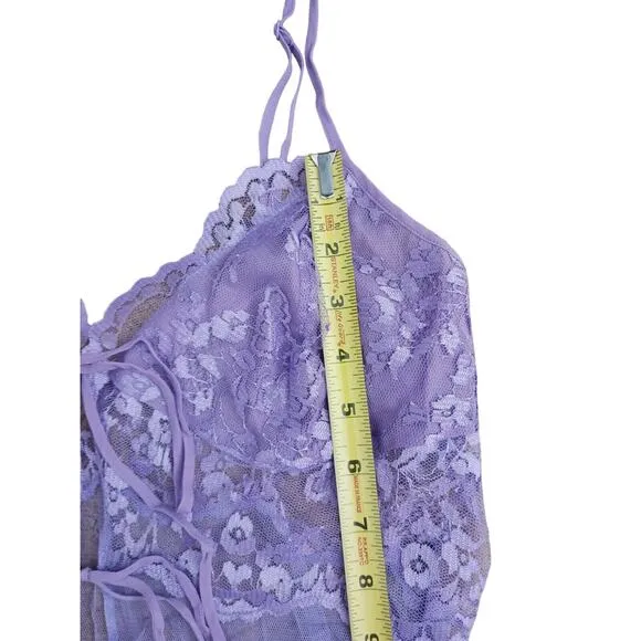 Victoria’s Secret Lingerie Lace Babydoll Sz M LAVENDER LT Purple Barbiecore VNT
