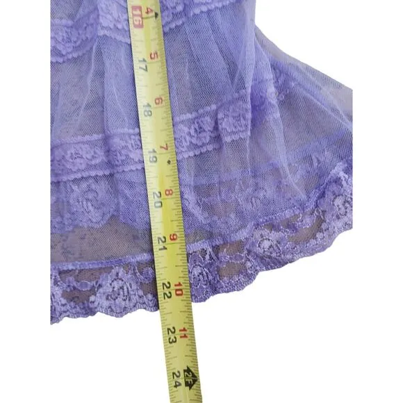 Victoria’s Secret Lingerie Lace Babydoll Sz M LAVENDER LT Purple Barbiecore VNT