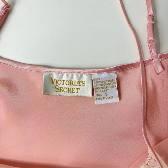 Victoria’s Secret Vintage 80s 90 Gold Label Satin Silky Cami Panty Set S M Retro