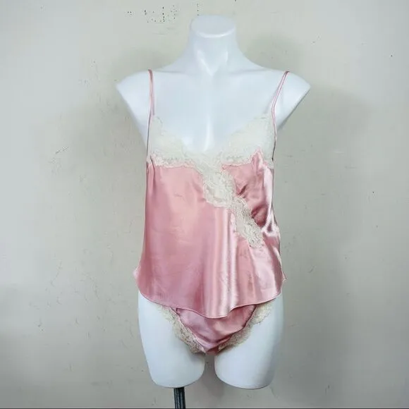 Victoria’s Secret Vintage 80s 90 Gold Label Satin Silky Cami Panty Set S M Retro