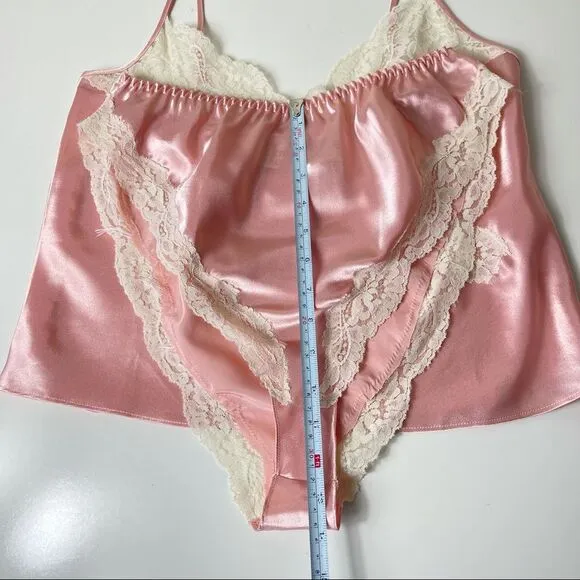 Victoria’s Secret Vintage 80s 90 Gold Label Satin Silky Cami Panty Set S M Retro