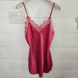 Victoria's Secret Vintage hot pink sexy sleepwear slip dress sz M Barbie Vibe