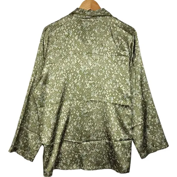 Victoria’s Secret Y2K Satin Snakeskin Animal Print  PJ Sleepwear Lounge Set M