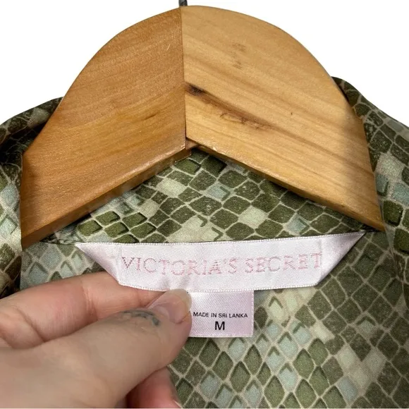 Victoria’s Secret Y2K Satin Snakeskin Animal Print  PJ Sleepwear Lounge Set M