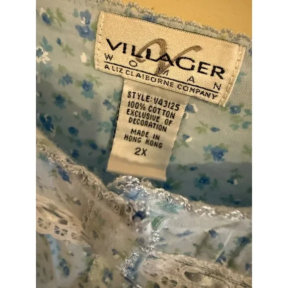 Villager Woman By Liz Claiborne Vintage Women's 2X Nightgown Cottage Grandma NWT