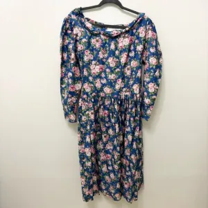 Vintage Floral Cottage Core Dress Rose Romantic Prairie Western 80s
