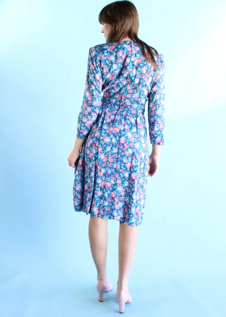 Vintage Floral Midi Dress D0162