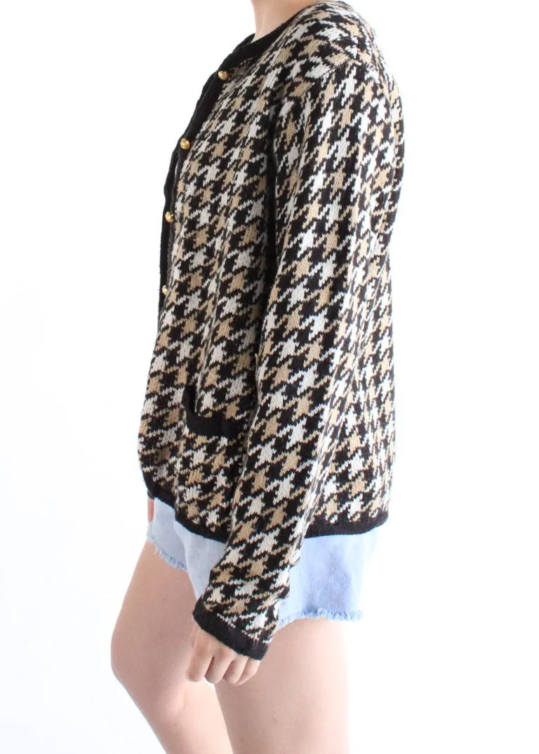 Vintage Houndstooth Cardigan S0430