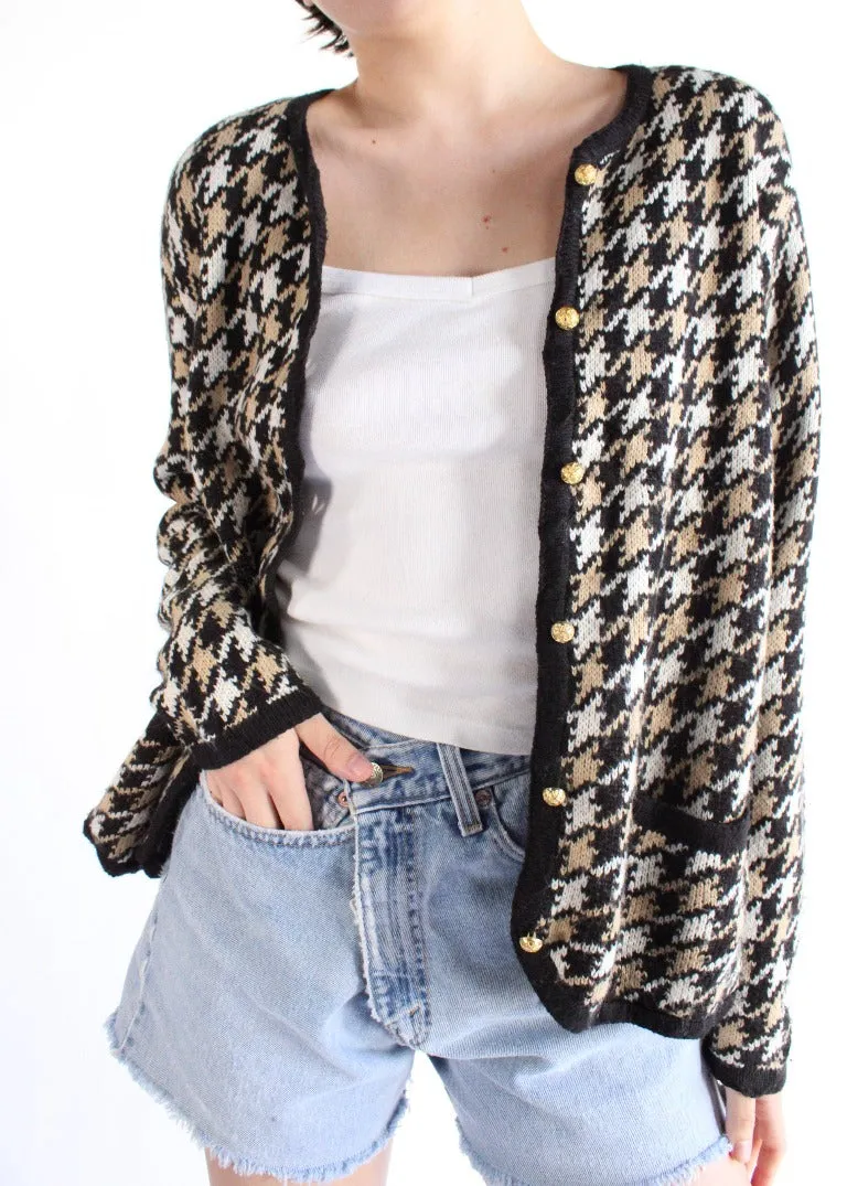 Vintage Houndstooth Cardigan S0430