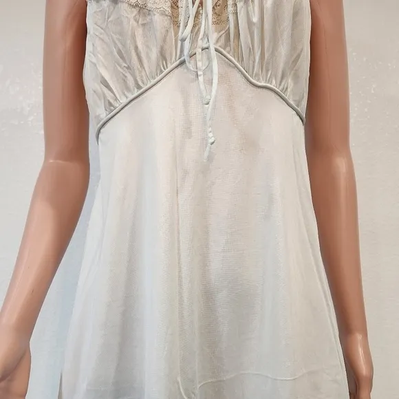 Vintage JcPenney Maxi Lightweight Cream Nightgown Sz M