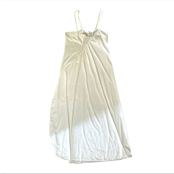 Vintage lily of France 60s long lace romantic Satin Gown women’s medium