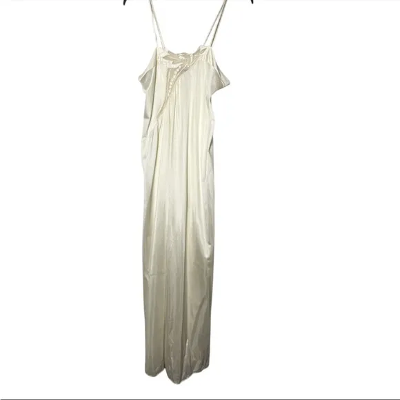 Vintage lily of France 60s long lace romantic Satin Gown women’s medium