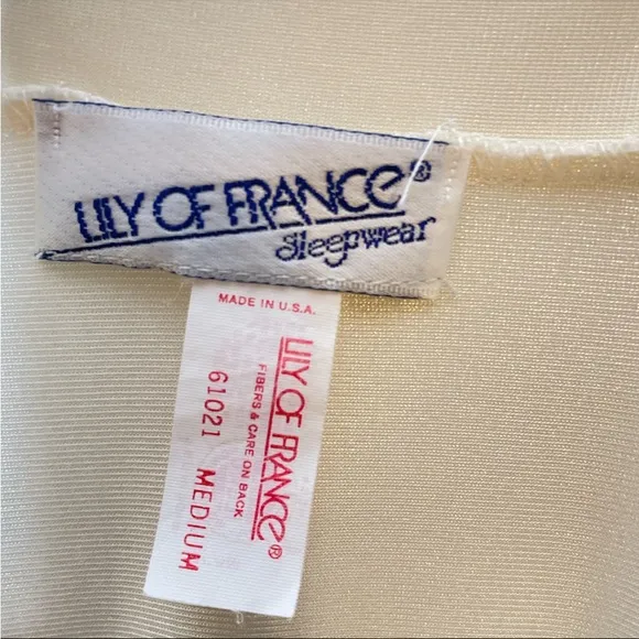 Vintage lily of France 60s long lace romantic Satin Gown women’s medium