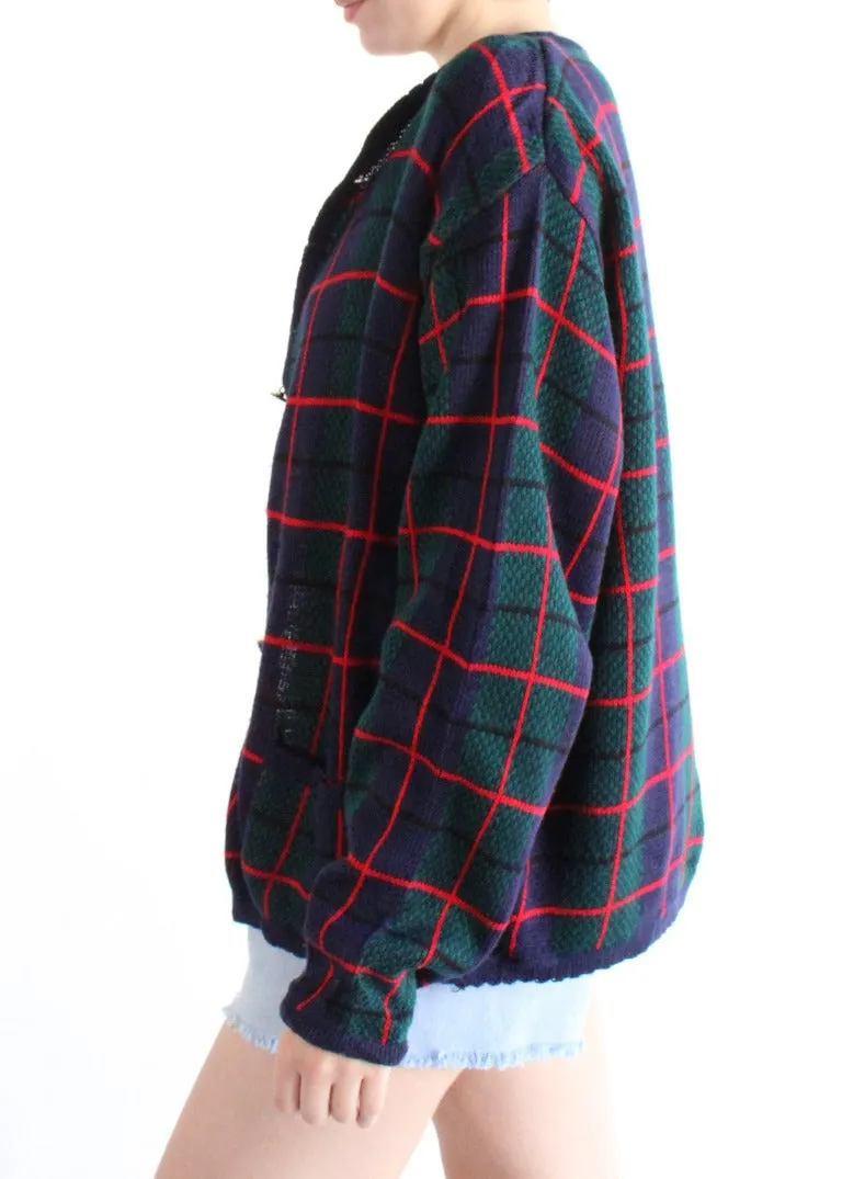 Vintage Plaid Cardigan S0302