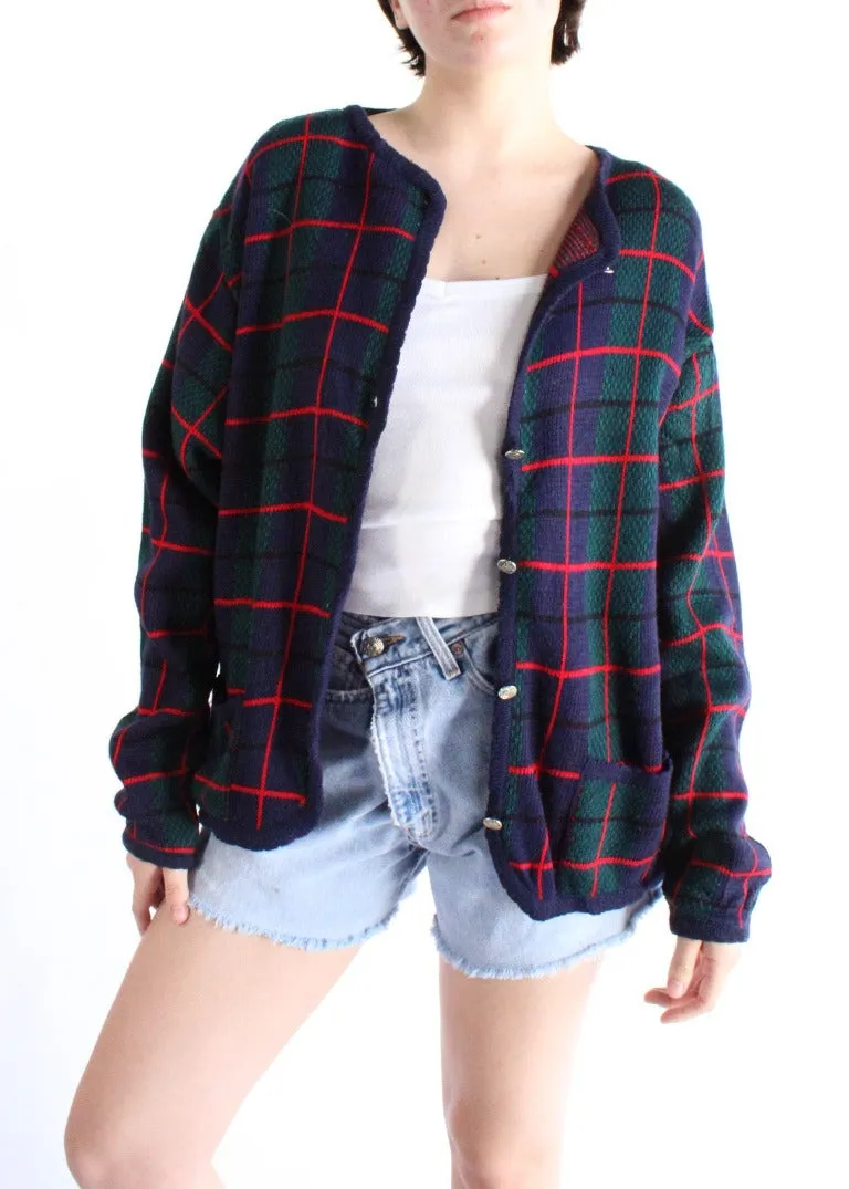 Vintage Plaid Cardigan S0302