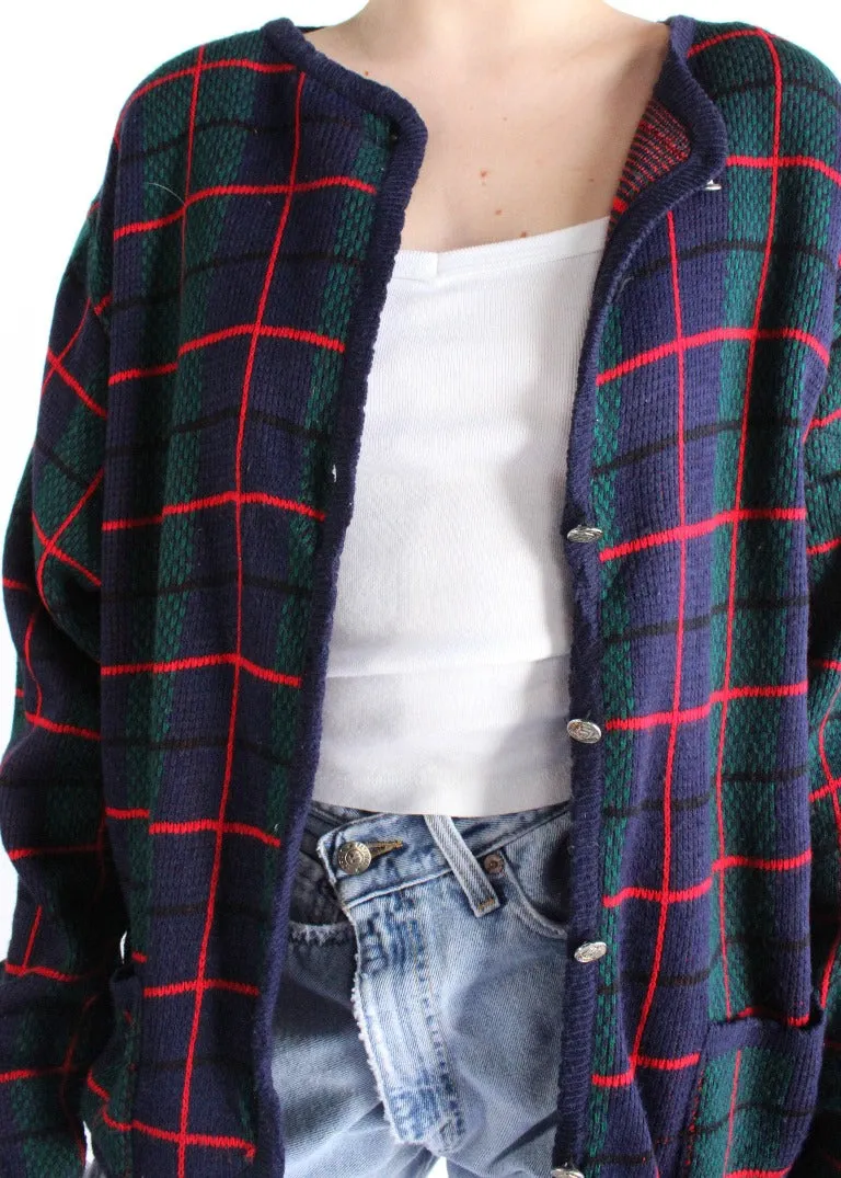 Vintage Plaid Cardigan S0302