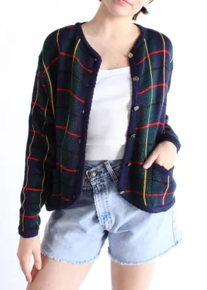 Vintage Plaid Cardigan S0456