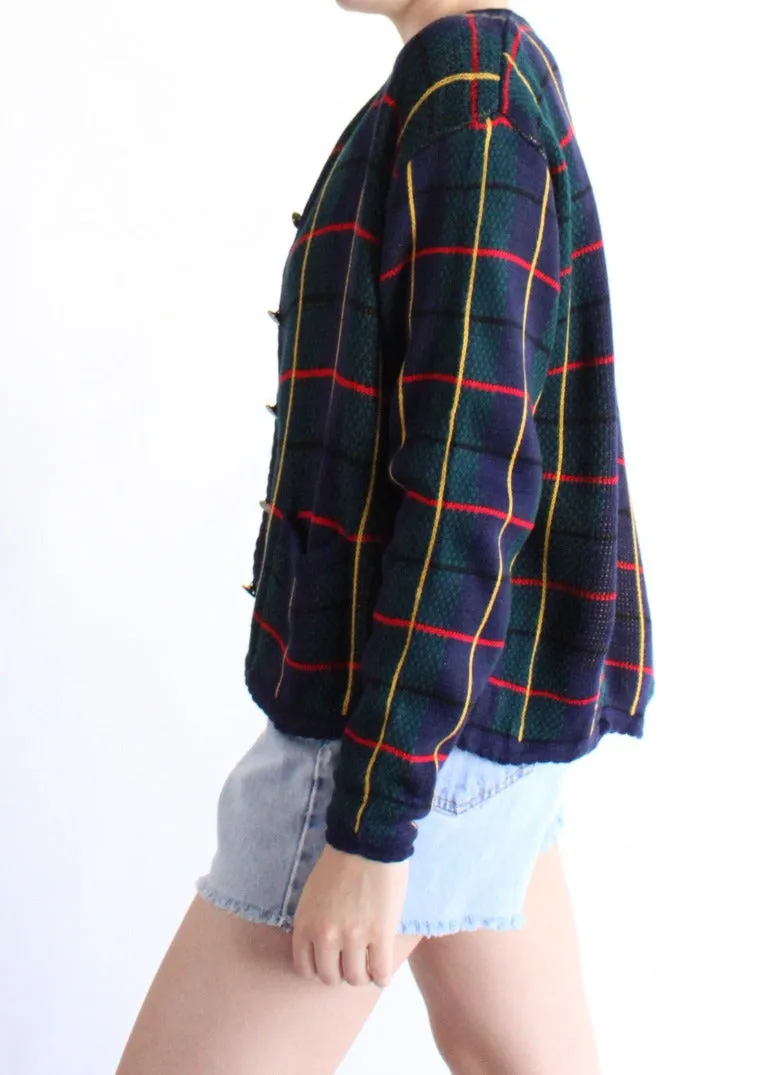 Vintage Plaid Cardigan S0456