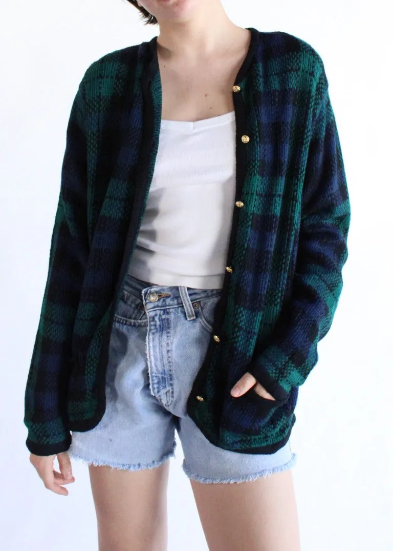 Vintage Plaid Cardigan S0457