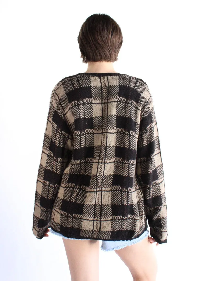 Vintage Plaid Cardigan S0758