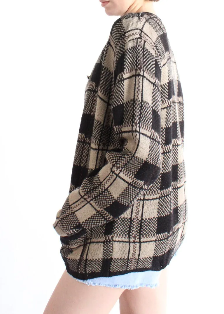 Vintage Plaid Cardigan S0758