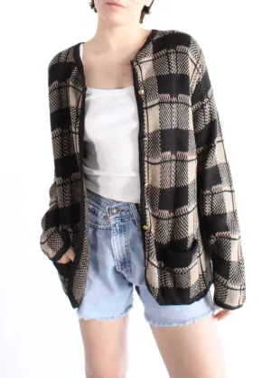 Vintage Plaid Cardigan S0758