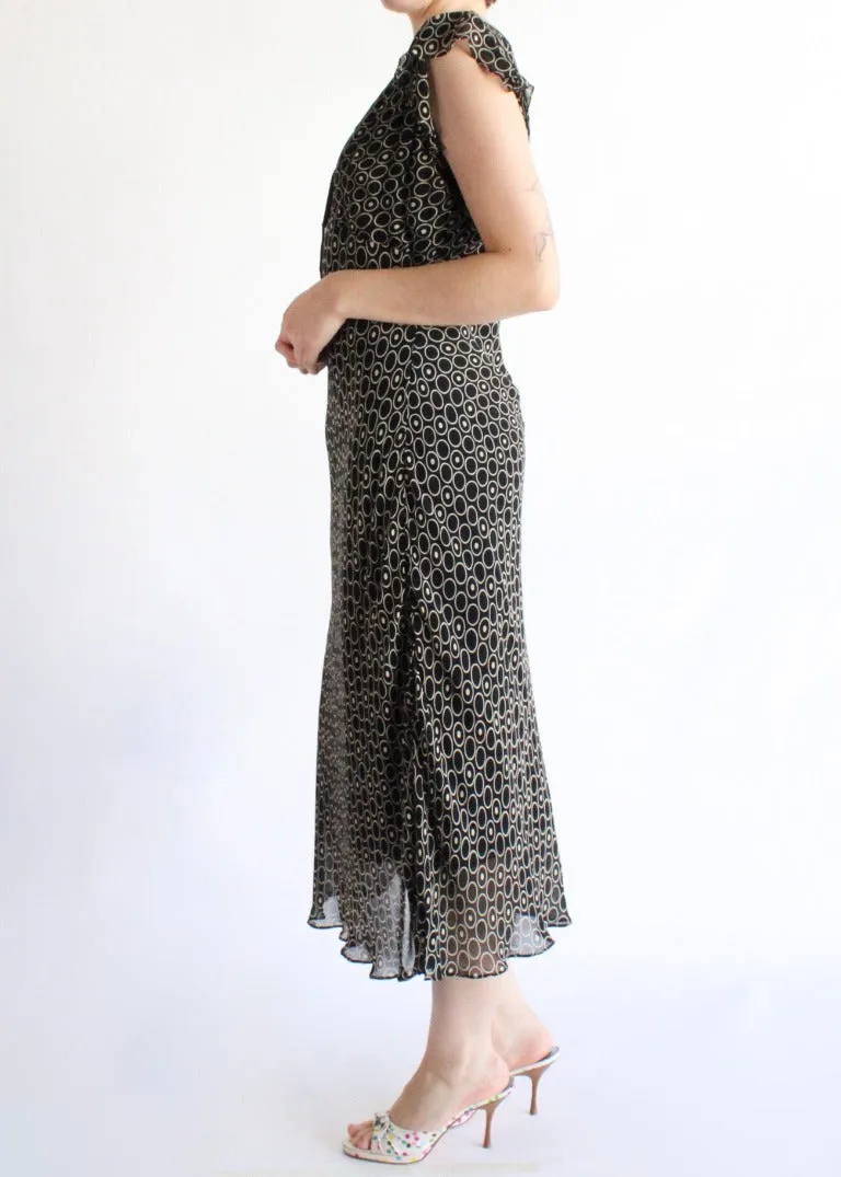 Vintage Print Dress D0100