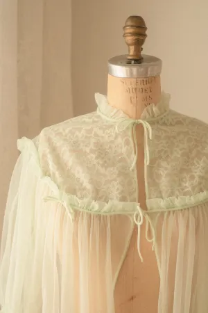 Vintage romantic sheer lace lingerie duster