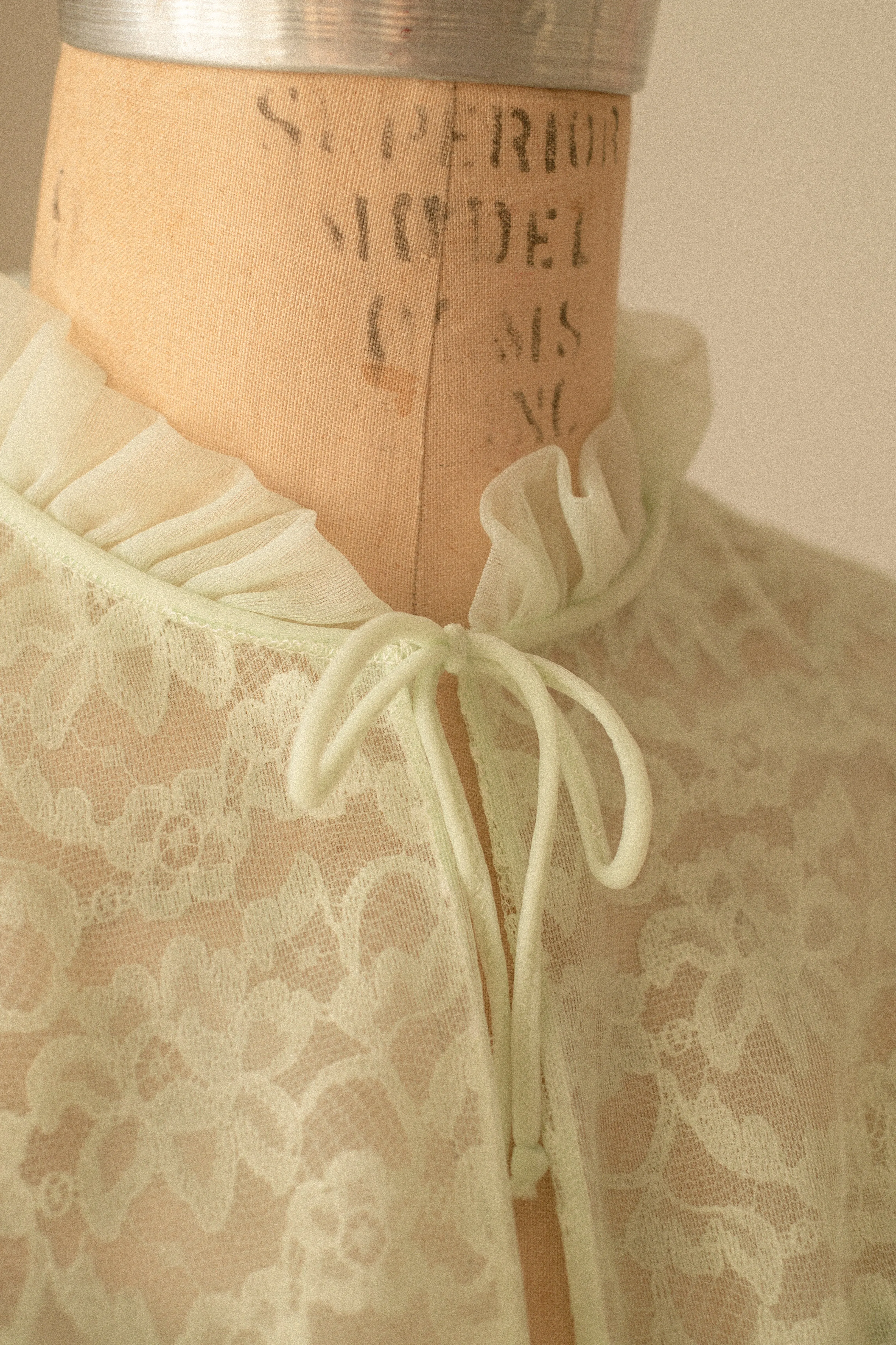 Vintage romantic sheer lace lingerie duster