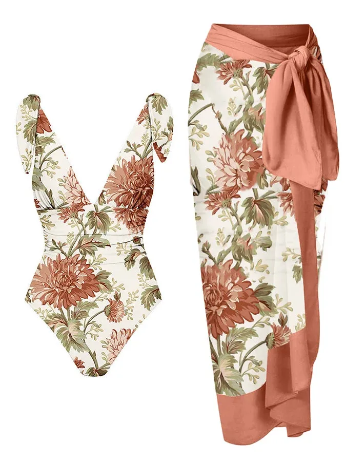 Vintage style one piece swimsuit