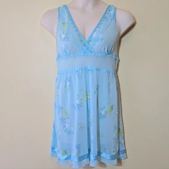 Vintage Victoria's Secret Sheer Babydoll Lingerie Slip Dress Nightie Coquette