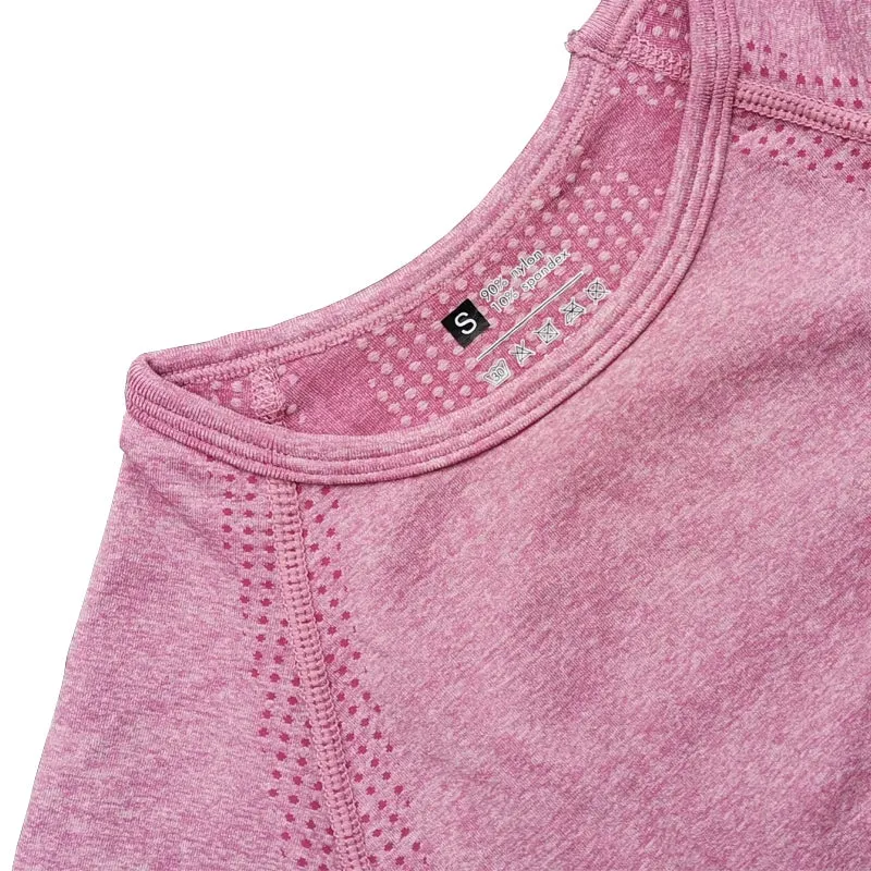Vital Seamless Yoga Top - Long Sleeve Workout Tops for Women, Fitness Sportswear Short Sleeve Crop Top, Gym Clothes Running T-shirts