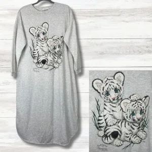 Vtg Endangered Younguns Nightgown Youth Small Sleep Sweatshirt Pajama 90s Granny