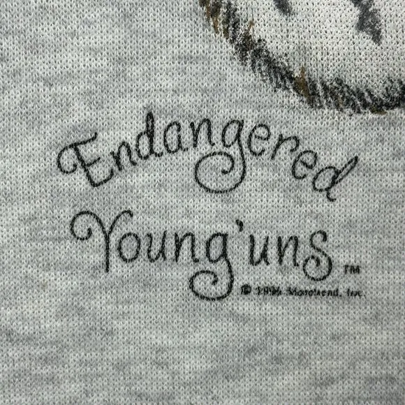 Vtg Endangered Younguns Nightgown Youth Small Sleep Sweatshirt Pajama 90s Granny
