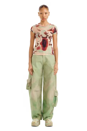 WATERCOLOR FLORAL ARC S/S TOP