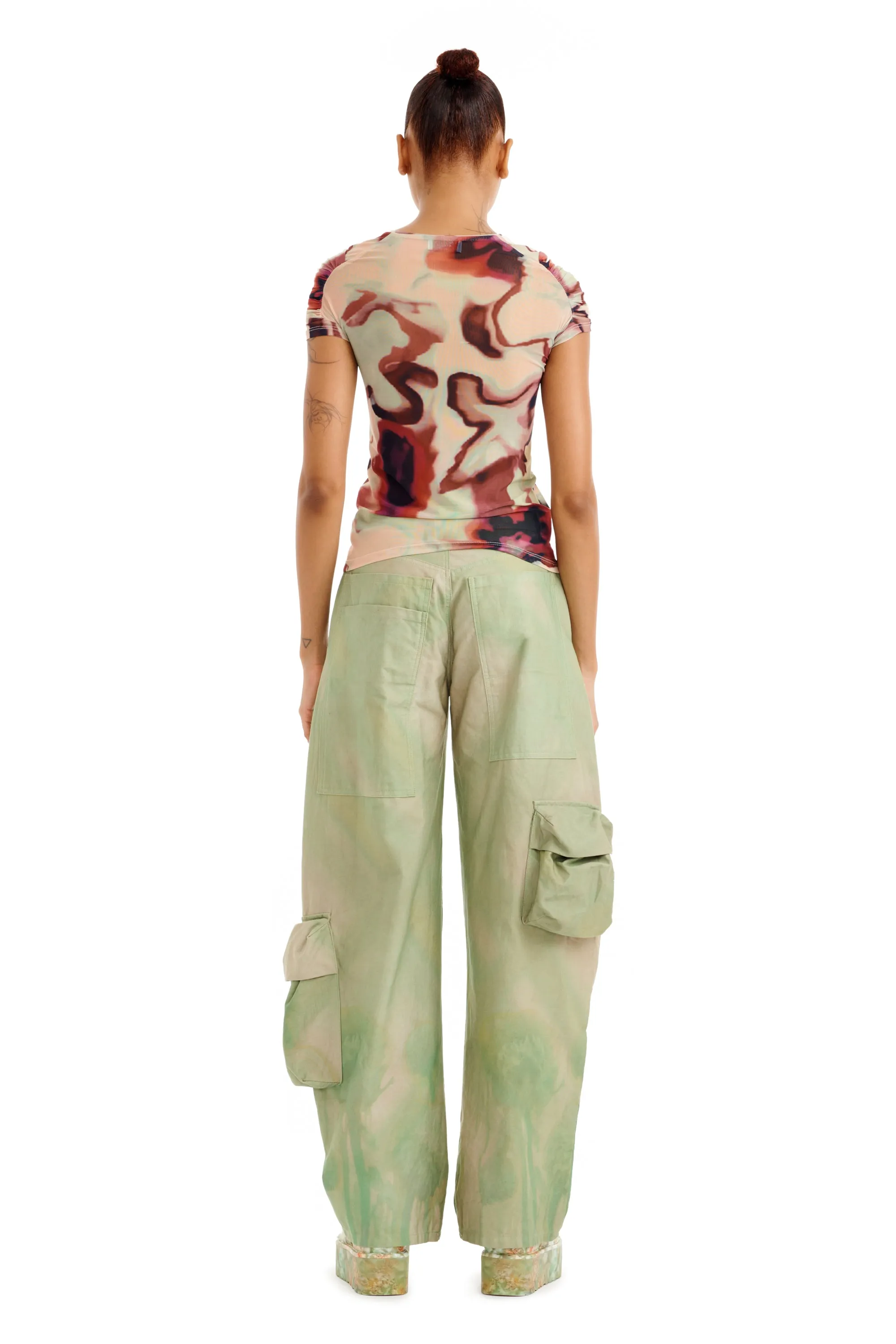 WATERCOLOR FLORAL ARC S/S TOP