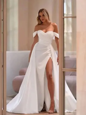 Wedding Dresses Side Slit Mermaid Prom Dresses Woman's Formal Bride