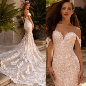 Wedding Dresses Sweetheart Off The Shoulder Bride Gowns With Train