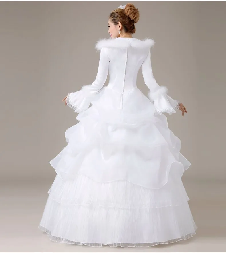 Wedding Dresses Winter Warm Long Sleeves Wedding Gowns