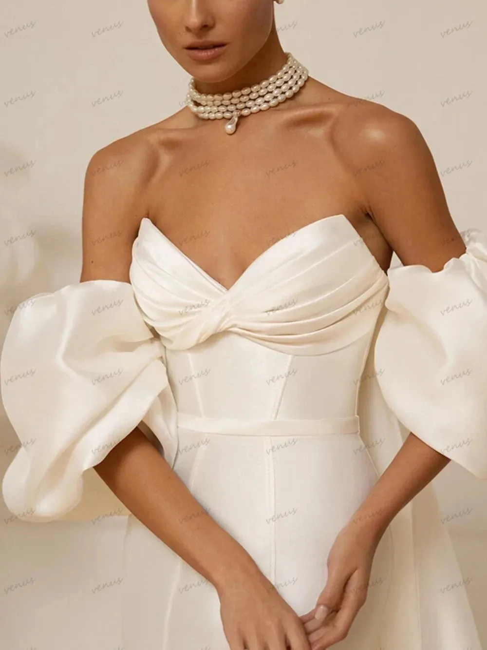 Wedding Guest Dresses: Wedding Dresses Satin Sheath Mermaid Bridal Gowns