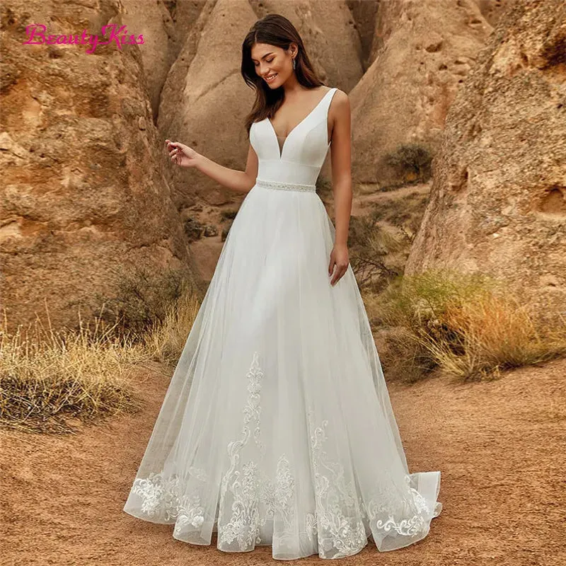 Wedding Jumpsuit With Detachable Skirt Two Pieces Bridal Dresses