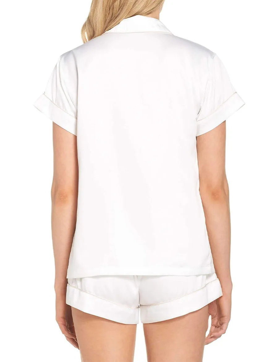 White GRACE SHORT PIPING PJ SET