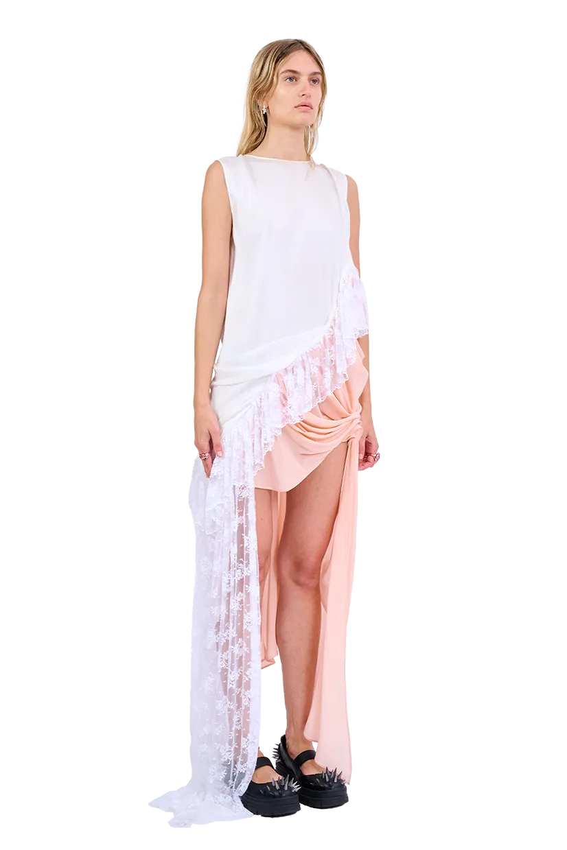 WHITE MELON FANNY DRESS