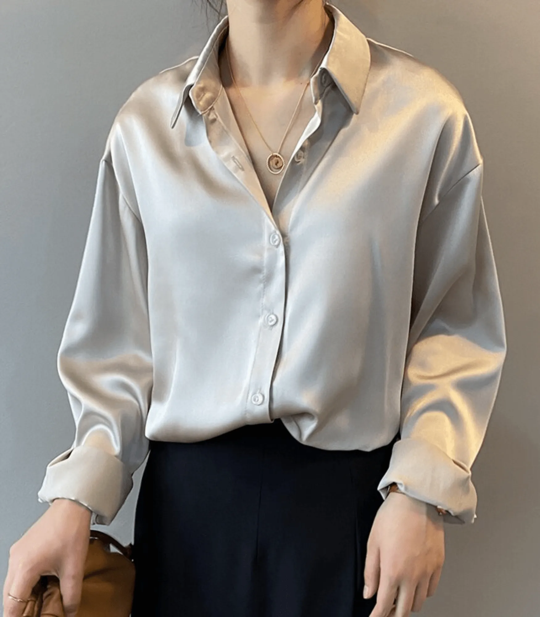 Wilma® | Buttoned Satin Silk Blouse