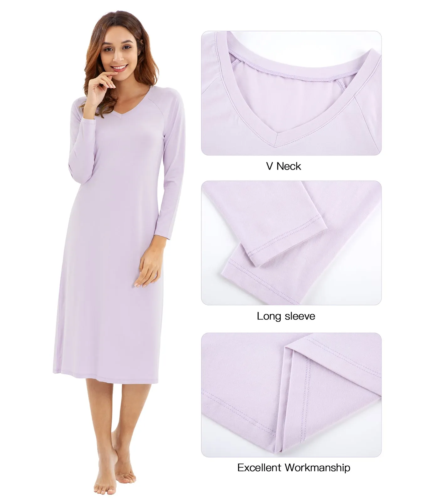 WiWi Nightgowns for Women Soft Loungewear