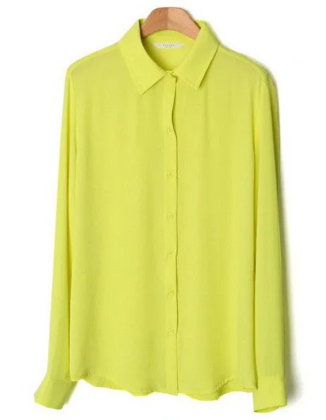 Women Blouses Button 5 Solid Color Long-sleeve Shirt Female Chiffon blouse Women's Slim Clothing blusas feminina TPB08