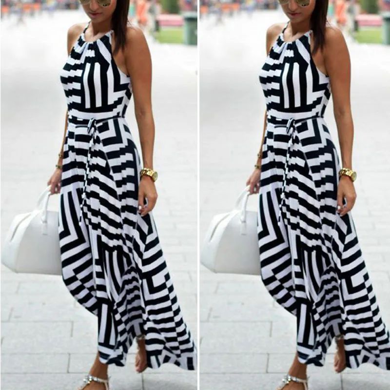 Women Maxi Boho Floral Summer Beach Long Dress Evening Party Dress Casual Dress